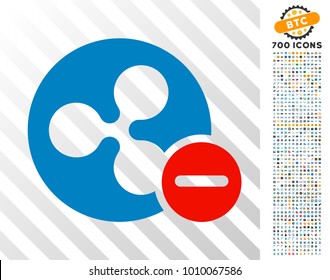 Ripple Remove icon with 700 bonus bitcoin mining and blockchain clip art. Vector illustration style is flat iconic symbols designed for bitcoin software.