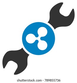 Ripple Repair Wrench flat vector pictogram. An isolated icon on a white background.