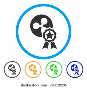 Ripple Reward rounded icon. Style is a flat grey symbol inside light blue circle with additional colored variants. Ripple Reward vector designed for web and software interfaces.