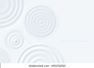 Ripple rounds background. Milk puddles surface, top view cosmetic cream circles. Lotion or dairy product swirl, white dip vector banner