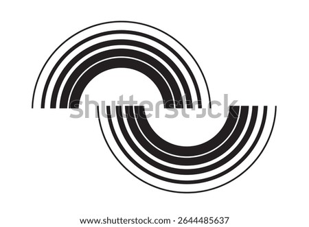 Ripple Semi Circles cut in half icon 