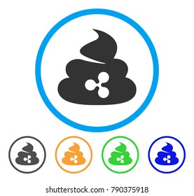 Ripple Shit rounded icon. Style is a flat grey symbol inside light blue circle with additional color versions. Ripple Shit vector designed for web and software interfaces.