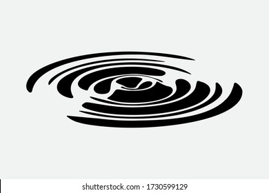 Ripple silhouette, circle on water. Vector illustration EPS 10