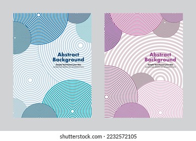 Einfache Schilder, abstrakte Hintergrundlinien und kreisförmige geometrische Vektorgrafik-Gestaltung, Posterbroschüren mit Hintergrundhintergrund, Faltblätter mit minimalistischen, trendigen Schichten 