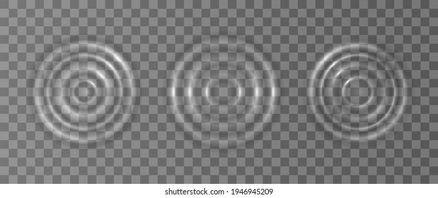 Ripple splash of water waves on the surface of a drop. Gravity Capillary Water Waves Motion Produced By Droplet. Realistic splash water. Circle ripple water.