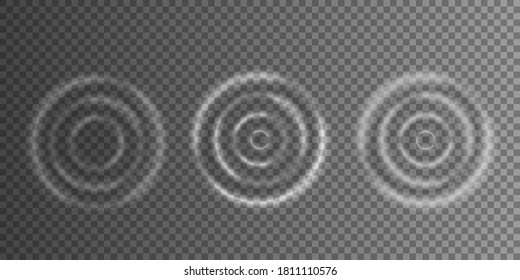 Ripple, splash water waves surface from drop. Water ripple. Realistic caustic drop or sound wave splash effects