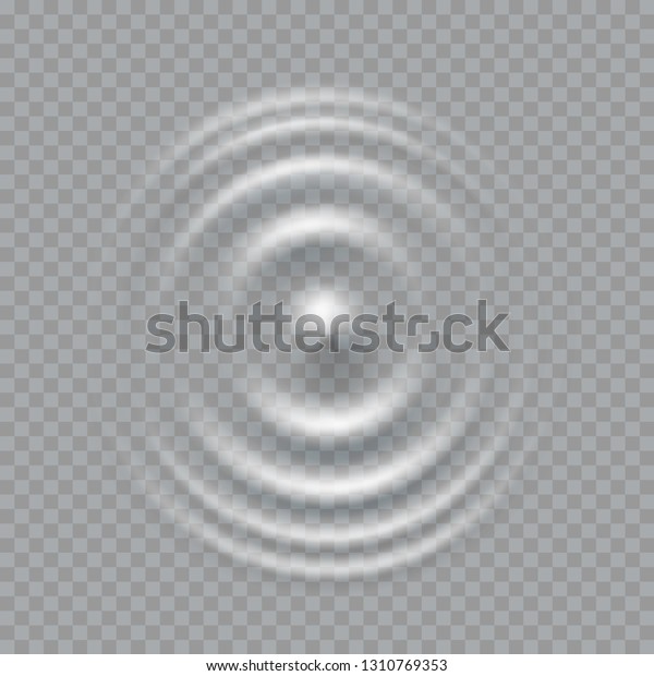 Ripple, splash water waves surface from drop\
isolated on transparent background. White sound impact effect top\
view. Vector circle ripple water, liquid shampoo or gel swirl round\
texture template.\
