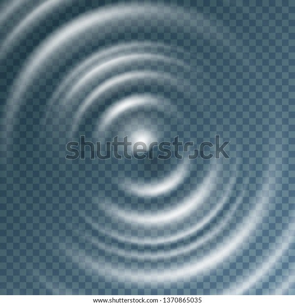 透明な背景にしずく 水をはねた波のサーフェス 白いサウンドエフェクト トップビュー ベクトル円の波紋 液体または渦のテクスチャテンプレート のベクター画像素材 ロイヤリティフリー