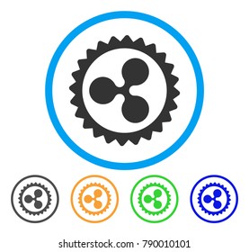 Ripple Stamp rounded icon. Style is a flat gray symbol inside light blue circle with additional colored versions. Ripple Stamp vector designed for web and software interfaces.
