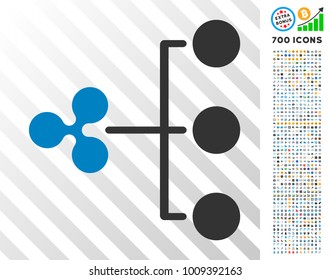 Ripple Structure Diagram icon with 700 bonus bitcoin mining and blockchain clip art. Vector illustration style is flat iconic symbols designed for bitcoin apps.