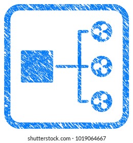 Ripple Structure Diagram rubber seal stamp watermark. Icon vector symbol with grunge design and dust texture inside rounded rectangle. Scratched blue sign on a white background.