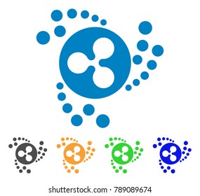 Ripple Swirl icon. Vector illustration style is a flat iconic ripple swirl symbol with grey, yellow, green, blue color versions. Designed for web and software interfaces.