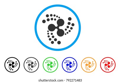 Ripple Swirl Rotation rounded icon. Style is a flat grey symbol inside light blue circle with additional colored versions. Ripple Swirl Rotation vector designed for web and software interfaces.