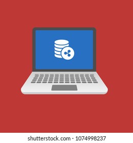 Ripple symbol and pc icon. Vector illustration