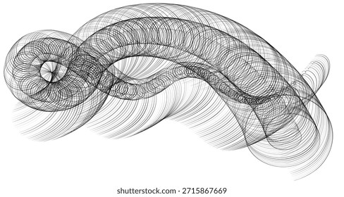 Ripple Textur schwarz-weiße Kurven Linien Hintergrund Vektordesign. Welle fließende glatte Linien optischen Effekt Muster. Monochrome Graustufen-Wellenkurven Textur, schwarze Ripple auf weiß. Moderne Geometrie. Fließendes wellenförmiges abstraktes Design