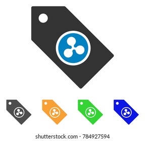 Ripple Token icon. Vector illustration style is a flat iconic ripple token symbol with grey, yellow, green, blue color variants. Designed for web and software interfaces.