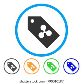 Ripple Token rounded icon. Style is a flat grey symbol inside light blue circle with bonus colored versions. Ripple Token vector designed for web and software interfaces.