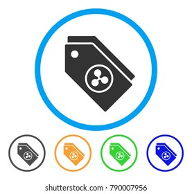Ripple Tokens rounded icon. Style is a flat gray symbol inside light blue circle with bonus colored versions. Ripple Tokens vector designed for web and software interfaces.