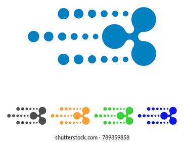 Ripple Track icon. Vector illustration style is a flat iconic ripple track symbol with grey, yellow, green, blue color variants. Designed for web and software interfaces.