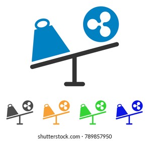 Ripple Trade Swing icon. Vector illustration style is a flat iconic ripple trade swing symbol with grey, yellow, green, blue color versions. Designed for web and software interfaces.