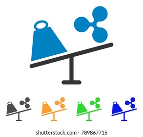 Ripple Trade Swing icon. Vector illustration style is a flat iconic ripple trade swing symbol with grey, yellow, green, blue color versions. Designed for web and software interfaces.