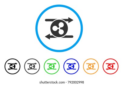 Ripple Transaction Arrows rounded icon. Style is a flat gray symbol inside light blue circle with additional color variants. Ripple Transaction Arrows vector designed for web and software interfaces.