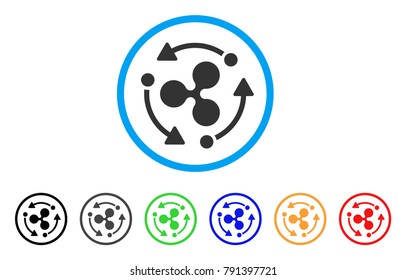 Ripple Turnover rounded icon. Style is a flat gray symbol inside light blue circle with additional colored variants. Ripple Turnover vector designed for web and software interfaces.