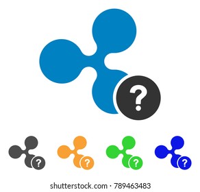 Ripple Unknown Status icon. Vector illustration style is a flat iconic ripple unknown status symbol with grey, yellow, green, blue color variants. Designed for web and software interfaces.