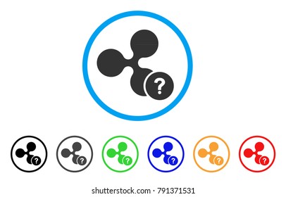 Ripple Unknown Status rounded icon. Style is a flat grey symbol inside light blue circle with additional color variants. Ripple Unknown Status vector designed for web and software interfaces.