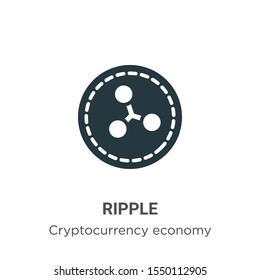 Ripple vector icon on white background. Flat vector ripple icon symbol sign from modern cryptocurrency economy and finance collection for mobile concept and web apps design.