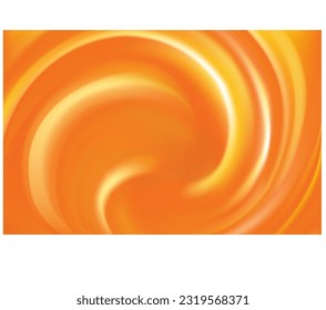 Ripple vibrant golden fond with space for text in glowing center. Curvy fluid surface vivid hot terracotta color. Mixed pure fresh compote of sweet carrot, apricot dessert syrup