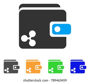Ripple Wallet icon. Vector illustration style is a flat iconic ripple wallet symbol with gray, yellow, green, blue color versions. Designed for web and software interfaces.