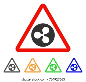 Ripple Warning icon. Vector illustration style is a flat iconic ripple warning symbol with grey, yellow, green, blue color versions. Designed for web and software interfaces.