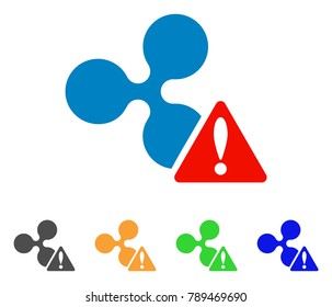 Ripple Warning icon. Vector illustration style is a flat iconic ripple warning symbol with gray, yellow, green, blue color variants. Designed for web and software interfaces.