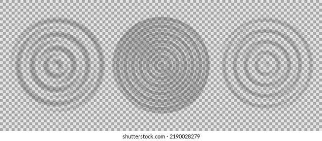 Ripple water top view. Set of splash water concentric rings with circle waves isolated on transparent background. Vector illustration
