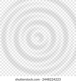 Ripple water top view. Splash water concentric rings with circle waves isolated on transparent background. Vector illustration