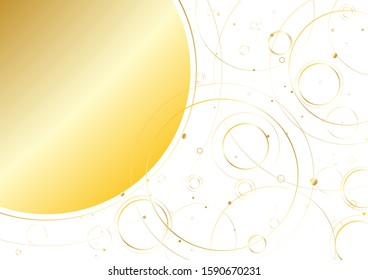 Ripple wave circle. Splash waves of water droplets. Gold colored waves with white background. Vector illustration.