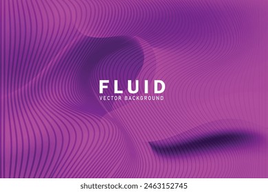Ondulación del concepto de superficie de onda. Plantilla lineal 3d con movimiento. Fondo Abstractas púrpura con distorsión de rayas