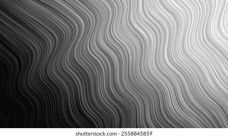 Ripple Waveform Pattern Vector Grey Shades Striped Structure Abstract Background. Optical Illusion of Movement Psychedelic Acid Trip Conceptual Hypnotic Graphics Wallpaper. Modern Op Art Illustration