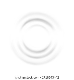 Ripple Waves Of Music Dynamic Flat Lay Vector. White Sound Impact Ripple Effect In Circular Shape. Wavy Liquid Shampoo Or Milk Swirl Round Texture Template Realistic Illustration