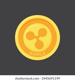 Ripple XRP coin gold icon design