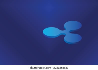 Ripple XRP crypto currency theme concept. Ripple coin or XRP icon, logo cryto