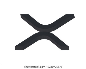 Ripple (XRP) cryptocurrency 3D vector illustration