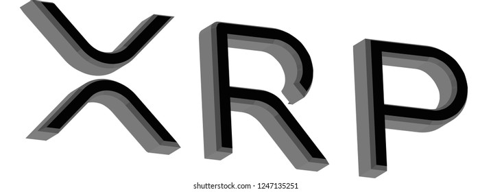 Ripple XRP cryptocurrency 3D vector illustration