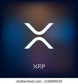 Ripple XRP Cryptocurrency Coin Sign Isolated