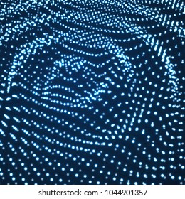 Geschichtete Hintergrundvorlage. Abstrakte Wissenschaft oder Technologie-Illustration mit Teilchen. 3D-Rasteroberfläche. Kann für Bildschirmhintergründe, Präsentationen, Banner und Cover verwendet werden. 