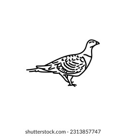 Rippled bird black line icon. Pictogram for web page, mobile app, promo.