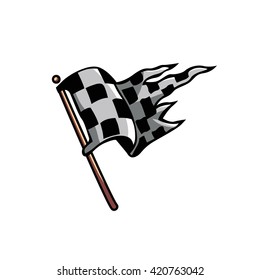 Rippled Grand Prix Flag Vector Icon