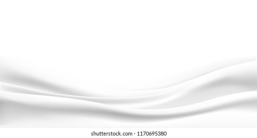 Rippled wavy milk. Beautiful background. Realistic design. Shiny silk fabric. Vector illustration.