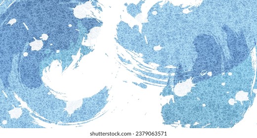 Ripples Brushes Blue Japanese Pattern Background